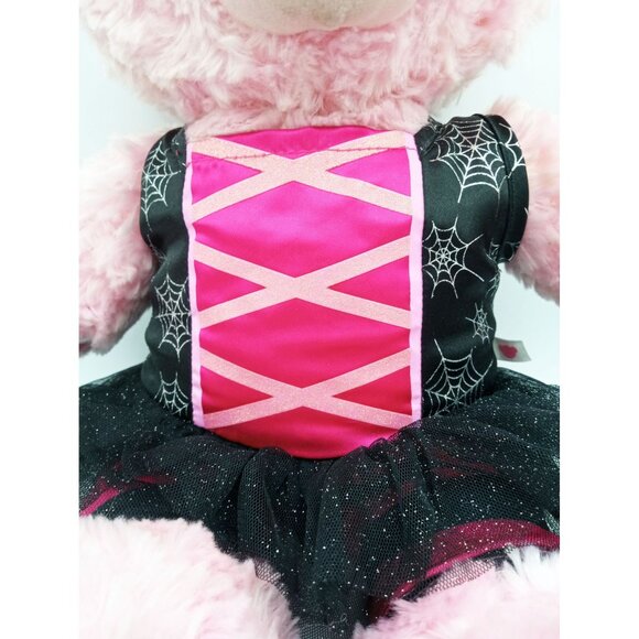 Pink Teddy Spiderweb Glitter Tutu Striped Pants Build a Bear Plush 15" Blue Eyes - Picture 3 of 16